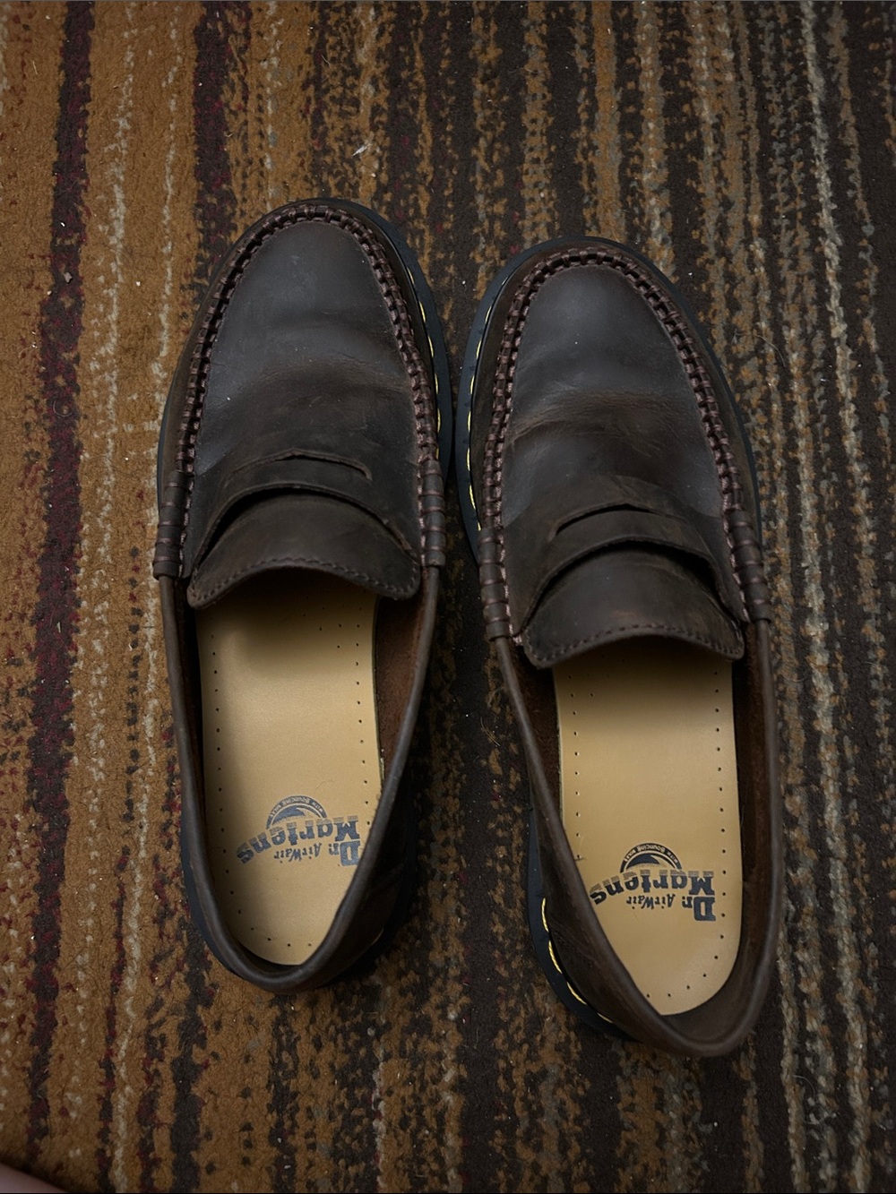Dr. Martens Men's Brown Leather Penny Loafers